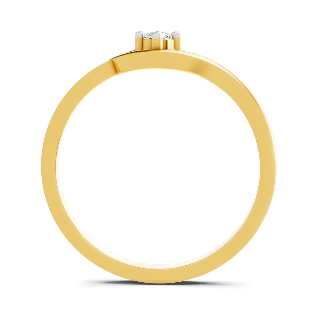 Lab Grown Diamond 0.07CT 925 Sterling Silver Gold Plated Round Shape Ring