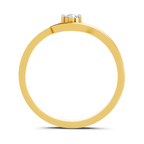 Lab Grown Diamond 0.07CT 925 Sterling Silver Gold Plated Round Shape Ring