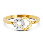 Lab Grown Diamond 0.1CT 925 Sterling Silver Gold Plated Round Shape Ring
