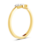 Lab Grown Diamond 0.1CT 925 Sterling Silver Gold Plated Round Shape Ring