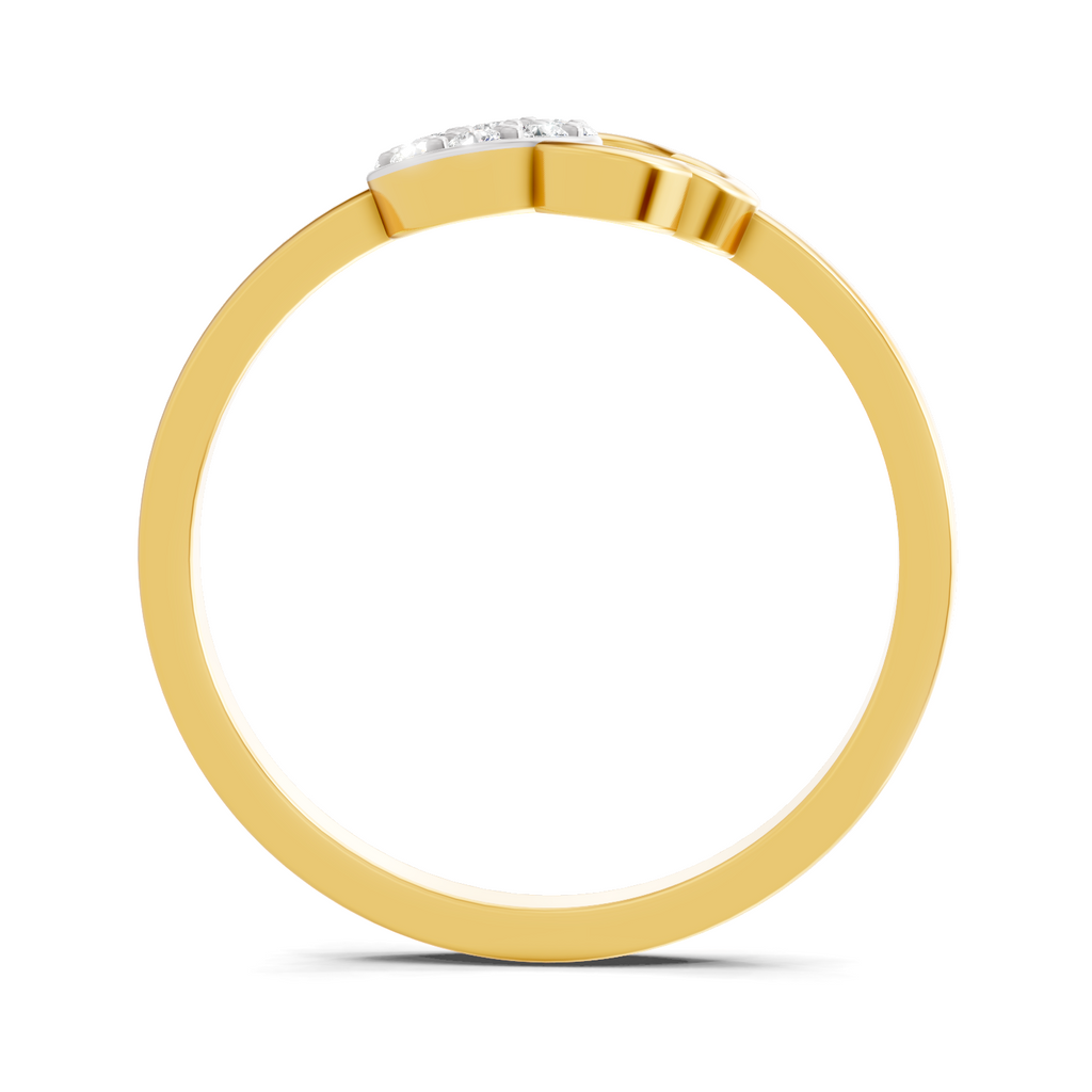 Lab Grown Diamond 0.1CT 925 Sterling Silver Gold Plated Round Shape Ring