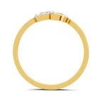 Lab Grown Diamond 0.1CT 925 Sterling Silver Gold Plated Round Shape Ring
