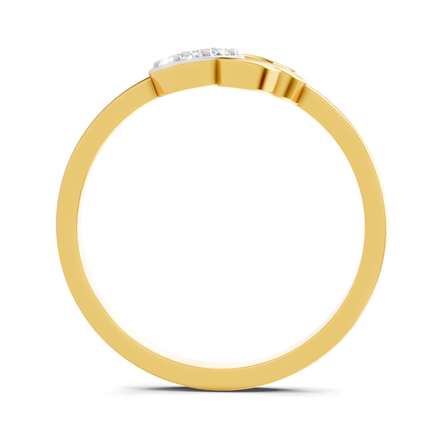 Lab Grown Diamond 0.1CT 925 Sterling Silver Gold Plated Round Shape Ring