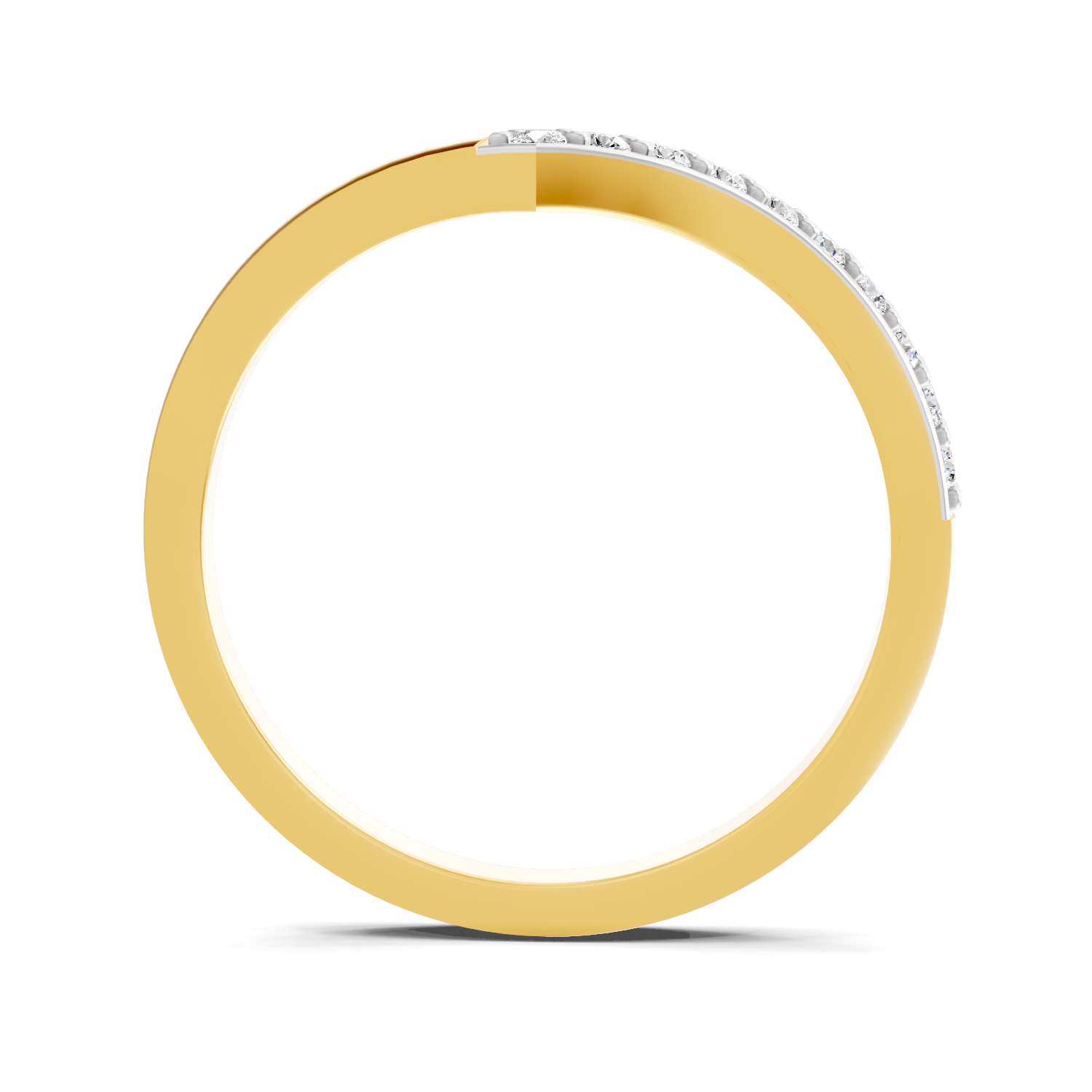 Lab Grown Diamond 0.12CT 925 Sterling Silver Gold Plated Round Shape Ring