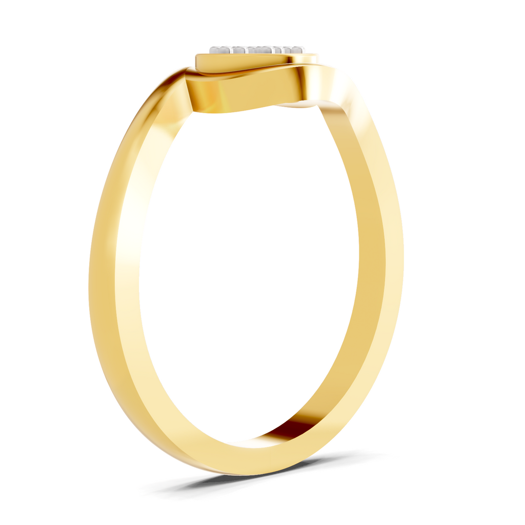 Lab Grown Diamond 0.13CT 925 Sterling Silver Gold Plated Round Shape Ring