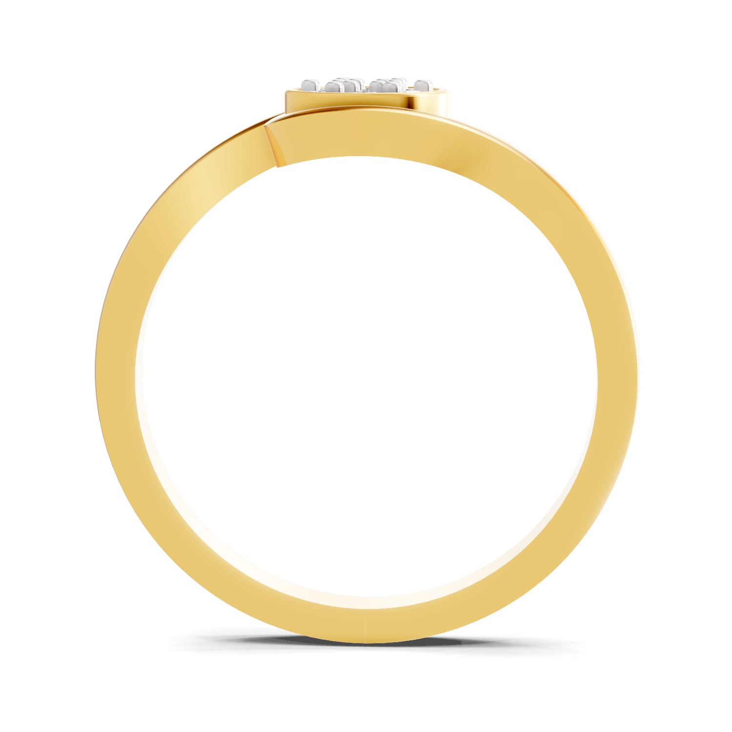 Lab Grown Diamond 0.13CT 925 Sterling Silver Gold Plated Round Shape Ring