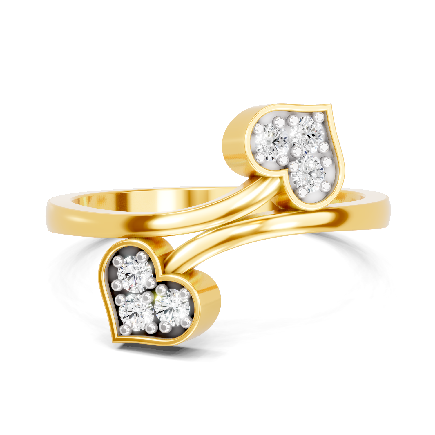 Lab Grown Diamond 0.13CT 925 Sterling Silver Gold Plated Round Shape Ring