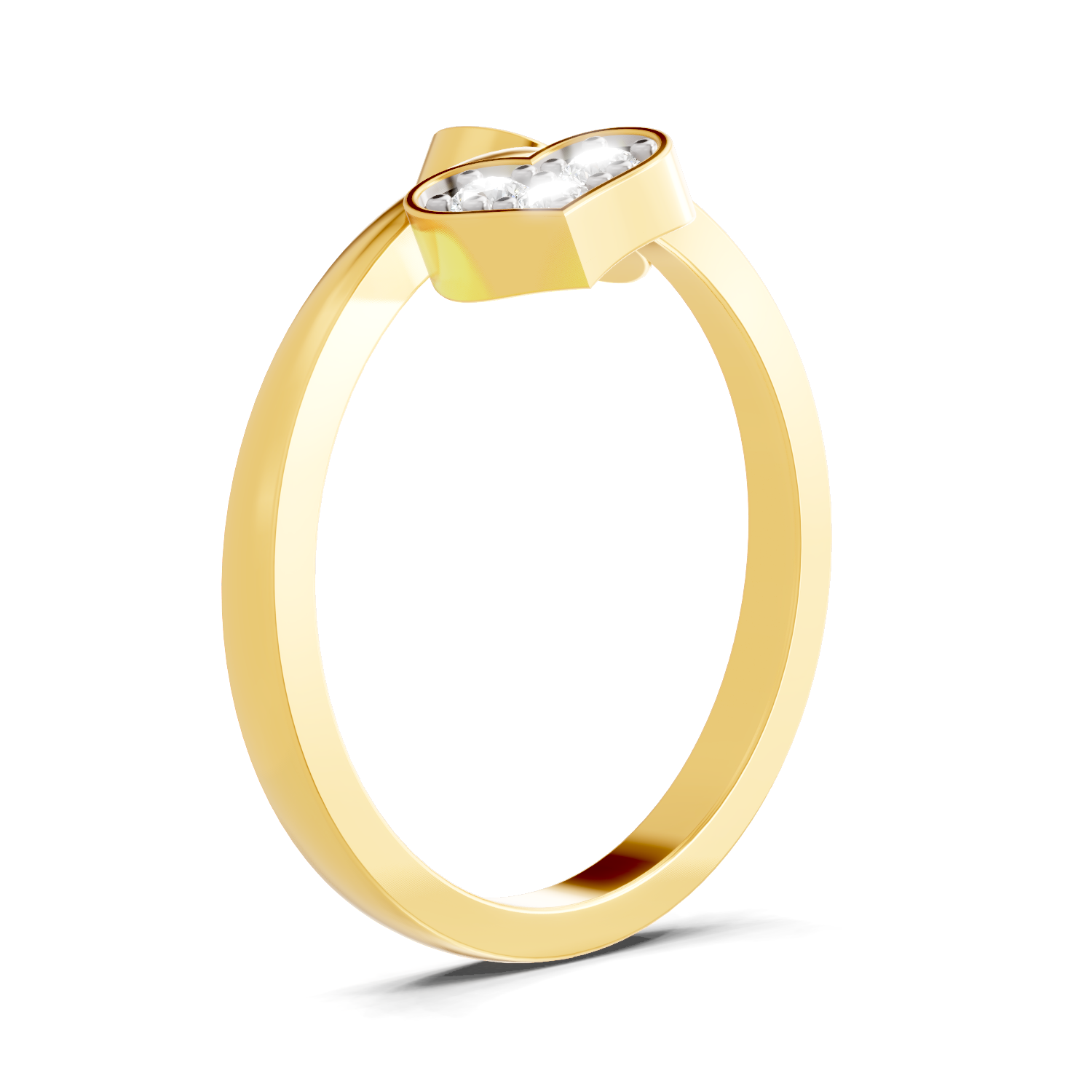Lab Grown Diamond 0.13CT 925 Sterling Silver Gold Plated Round Shape Ring