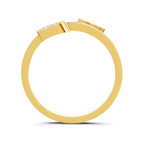 Lab Grown Diamond 0.13CT 925 Sterling Silver Gold Plated Round Shape Ring