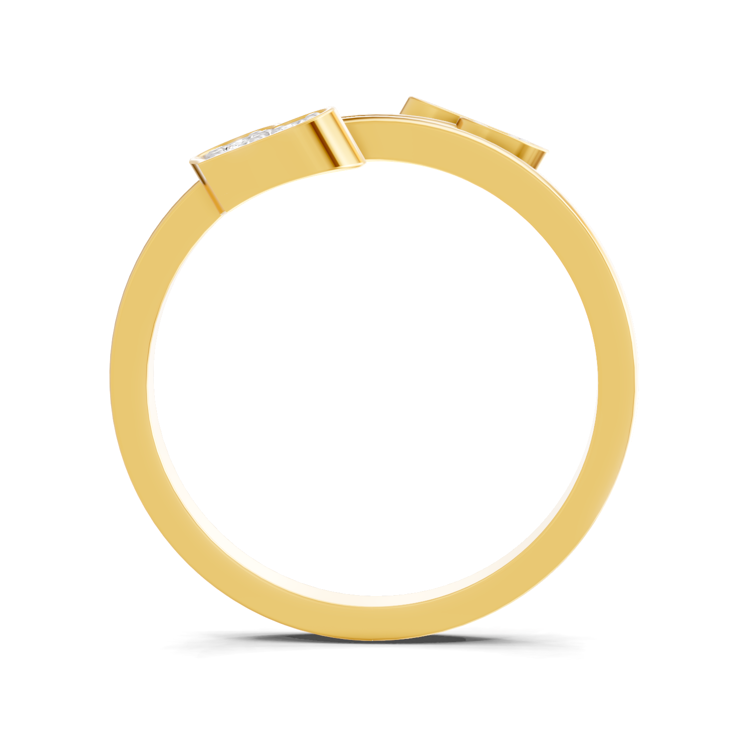 Lab Grown Diamond 0.13CT 925 Sterling Silver Gold Plated Round Shape Ring