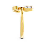 Lab Grown Diamond 0.13CT 925 Sterling Silver Gold Plated Round Shape Ring