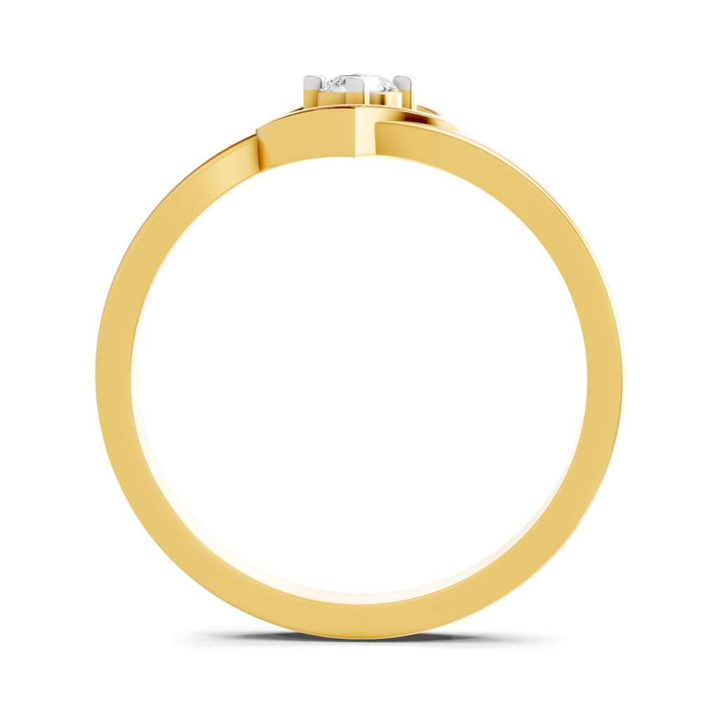 Lab Grown Diamond 0.11CT 925 Sterling Silver Gold Plated Round Shape Ring