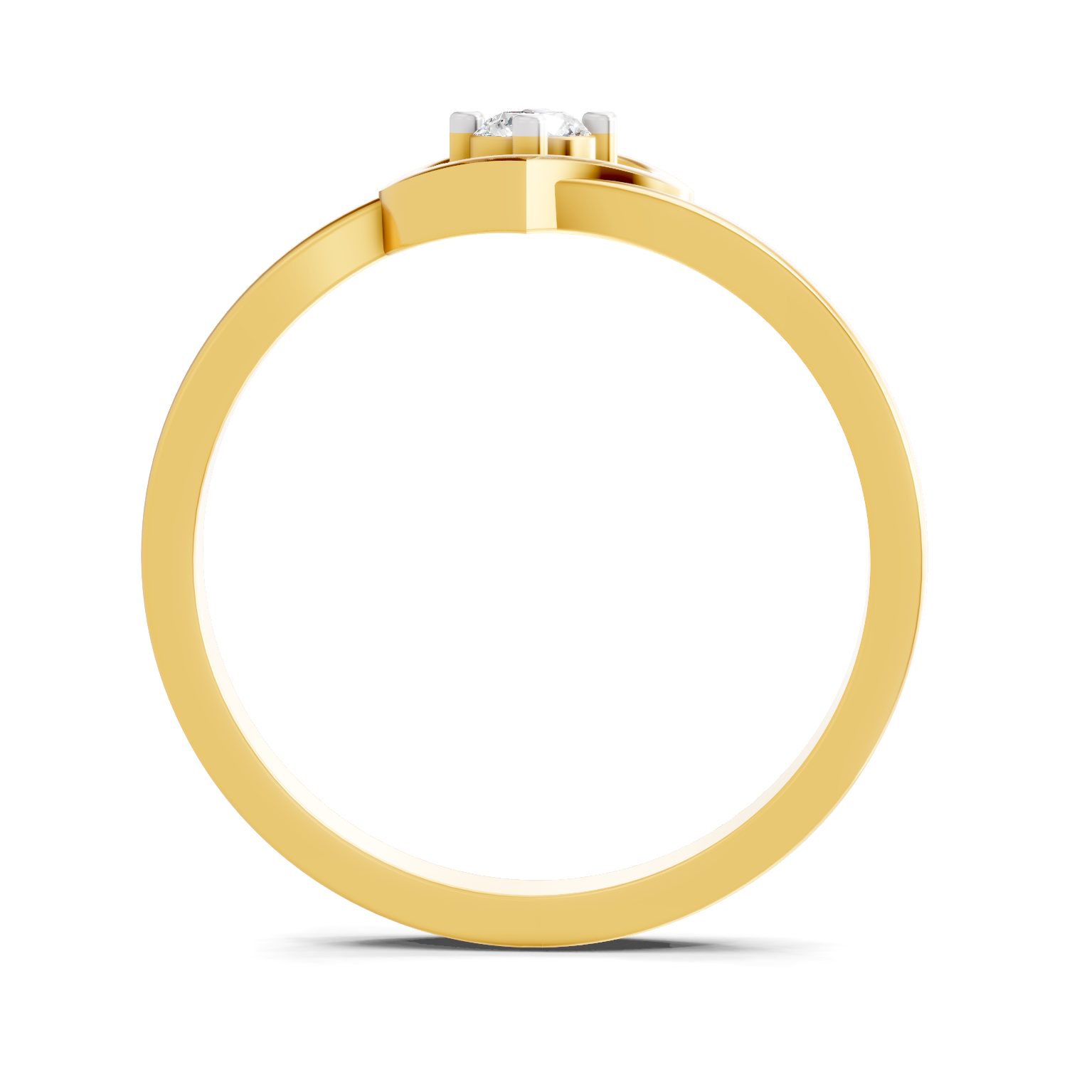 Lab Grown Diamond 0.11CT 925 Sterling Silver Gold Plated Round Shape Ring