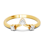 Lab Grown Diamond 0.13CT 925 Sterling Silver Gold Plated Round Shape Ring