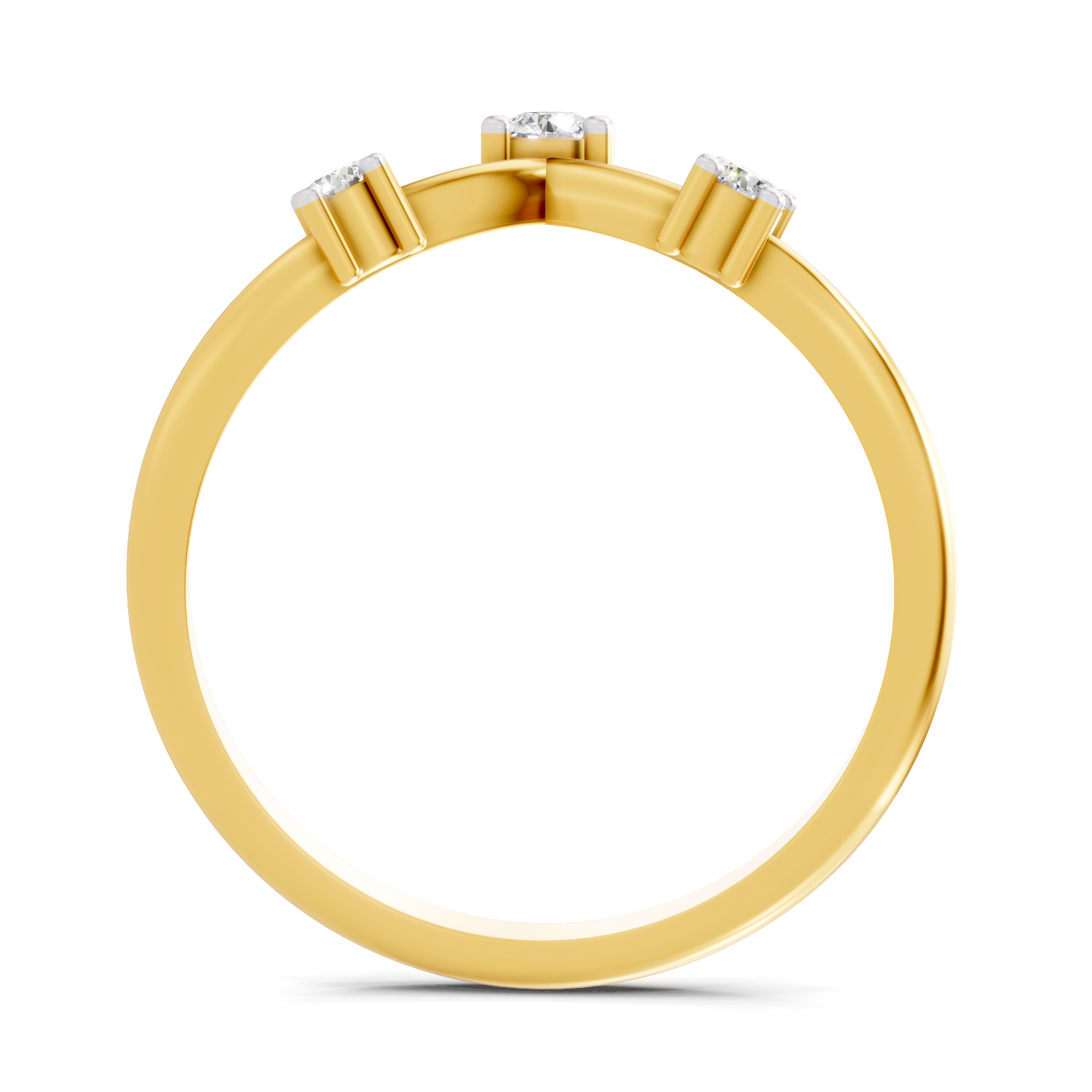Lab Grown Diamond 0.13CT 925 Sterling Silver Gold Plated Round Shape Ring