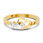Lab Grown Diamond 0.13CT 925 Sterling Silver Gold Plated Round Shape Ring