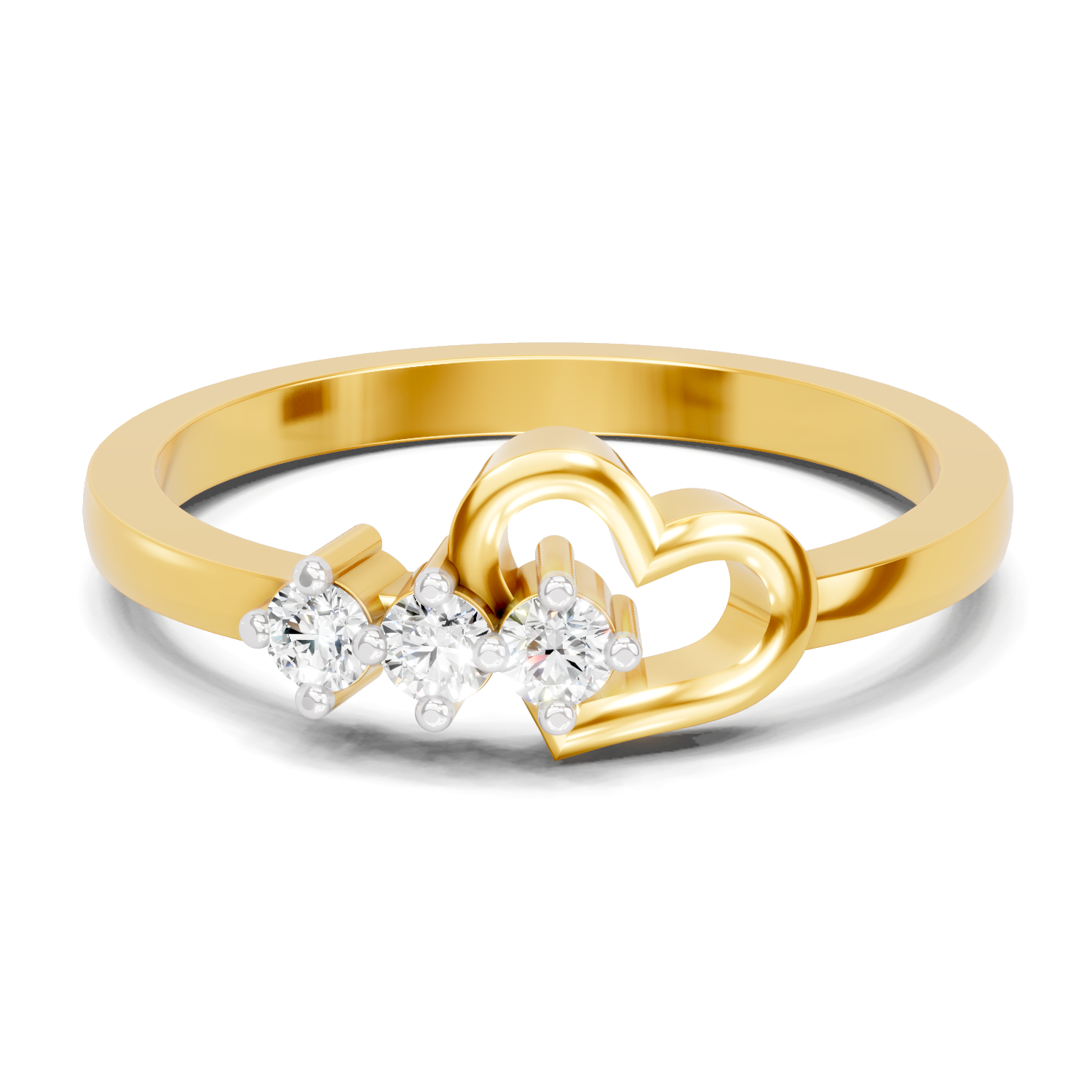 Lab Grown Diamond 0.13CT 925 Sterling Silver Gold Plated Round Shape Ring