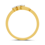 Lab Grown Diamond 0.13CT 925 Sterling Silver Gold Plated Round Shape Ring
