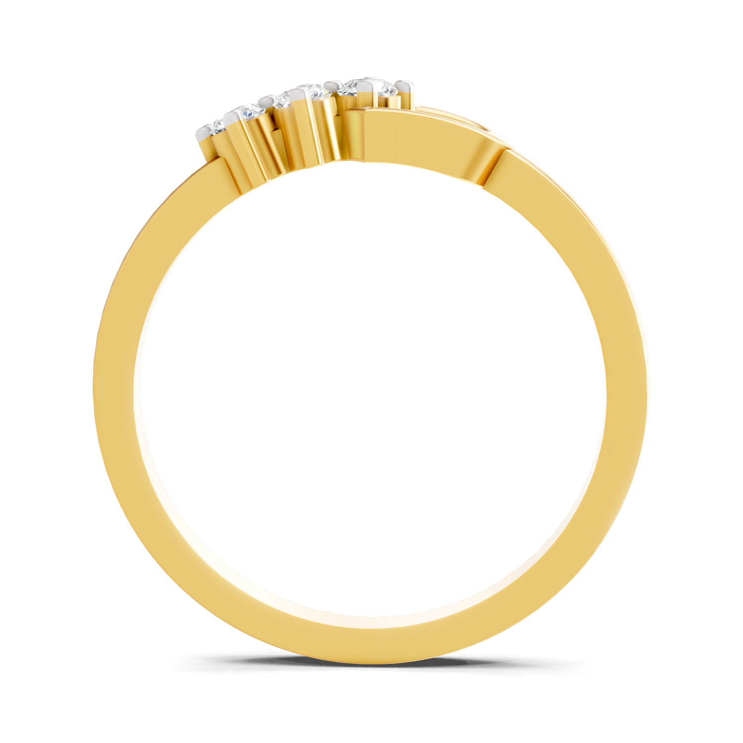 Lab Grown Diamond 0.13CT 925 Sterling Silver Gold Plated Round Shape Ring