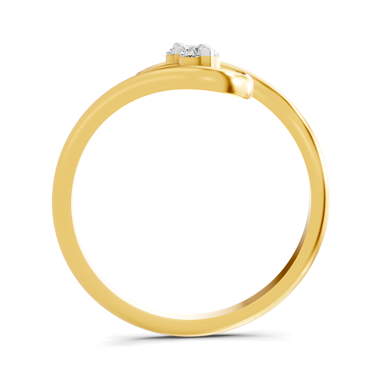Lab Grown Diamond 0.16CT 925 Sterling Silver Gold Plated Round Shape Ring