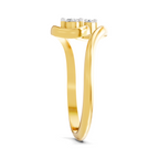 Lab Grown Diamond 0.16CT 925 Sterling Silver Gold Plated Round Shape Ring
