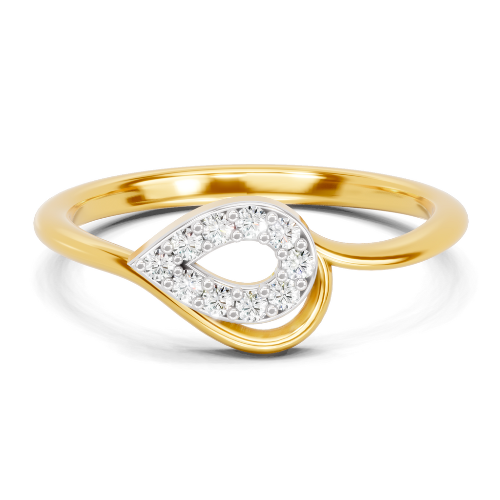Lab Grown Diamond 0.1CT 925 Sterling Silver Gold Plated Round Shape Ring