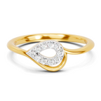 Lab Grown Diamond 0.1CT 925 Sterling Silver Gold Plated Round Shape Ring