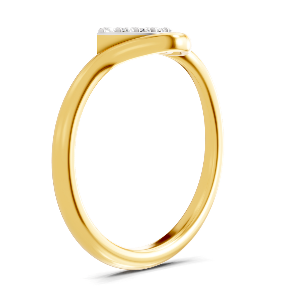 Lab Grown Diamond 0.1CT 925 Sterling Silver Gold Plated Round Shape Ring