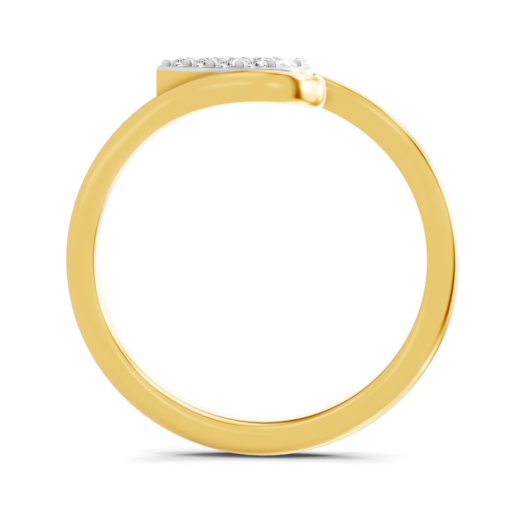 Lab Grown Diamond 0.1CT 925 Sterling Silver Gold Plated Round Shape Ring