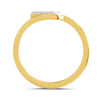 Lab Grown Diamond 0.1CT 925 Sterling Silver Gold Plated Round Shape Ring