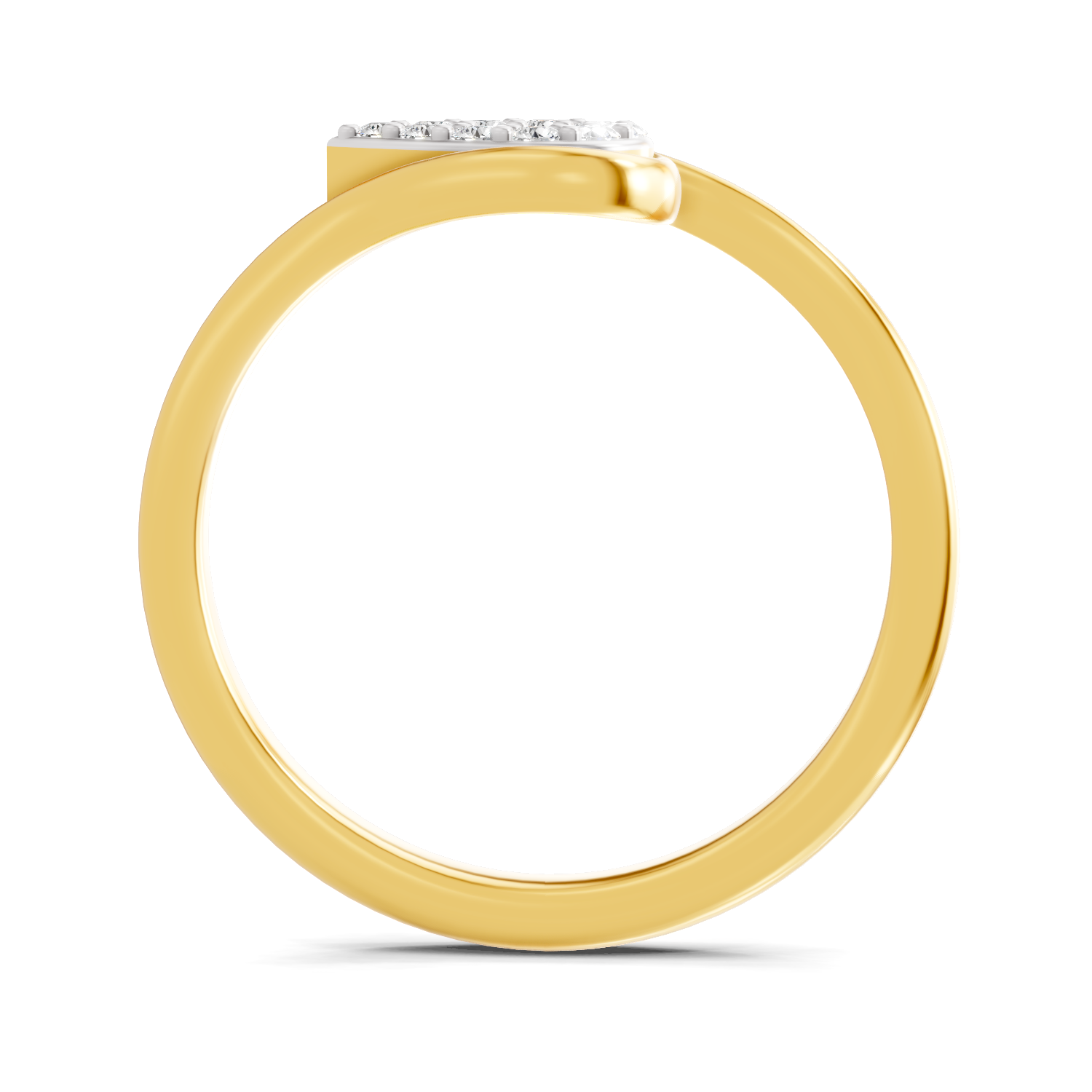 Lab Grown Diamond 0.1CT 925 Sterling Silver Gold Plated Round Shape Ring