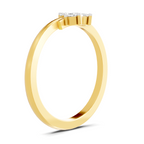 Lab Grown Diamond 0.13CT 925 Sterling Silver Gold Plated Round Shape Ring