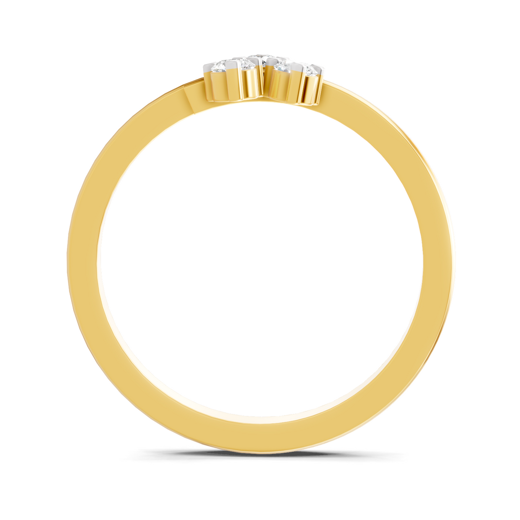Lab Grown Diamond 0.13CT 925 Sterling Silver Gold Plated Round Shape Ring