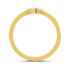Lab Grown Diamond 0.13CT 925 Sterling Silver Gold Plated Round Shape Ring