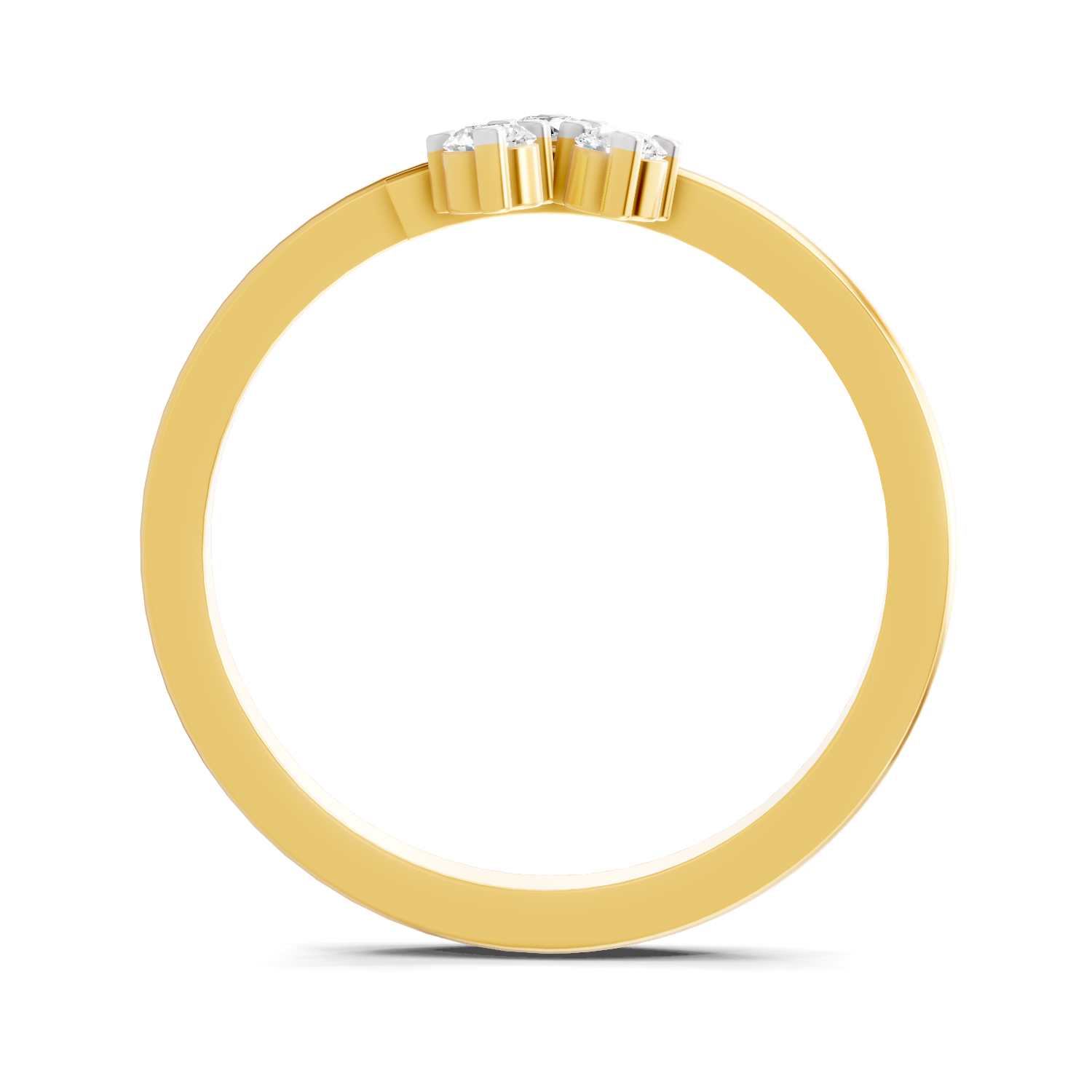 Lab Grown Diamond 0.13CT 925 Sterling Silver Gold Plated Round Shape Ring