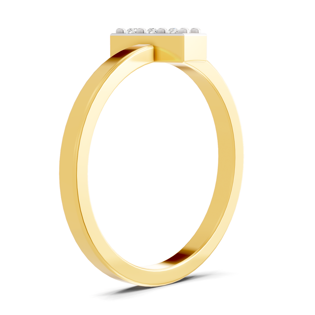 Lab Grown Diamond 0.13CT 925 Sterling Silver Gold Plated Round Shape Ring