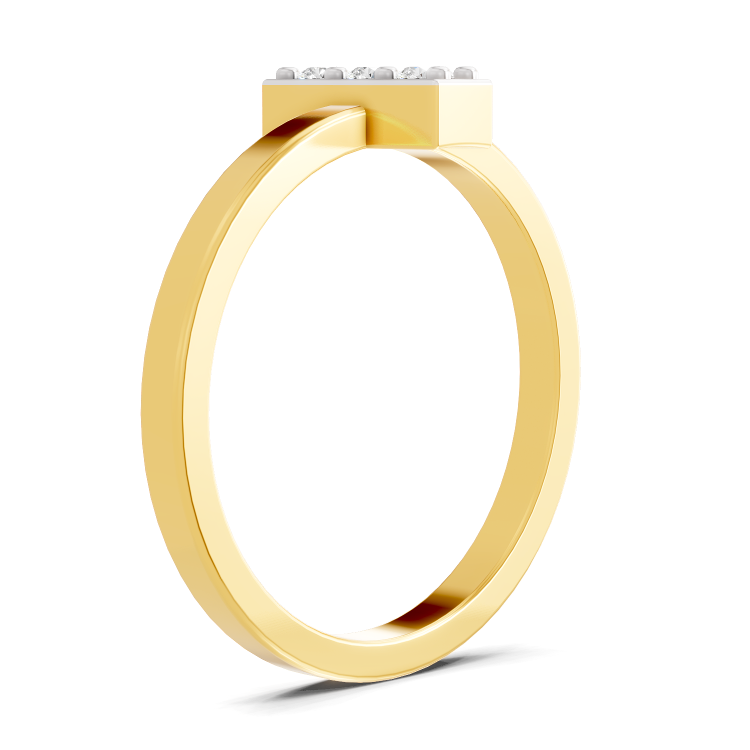 Lab Grown Diamond 0.13CT 925 Sterling Silver Gold Plated Round Shape Ring