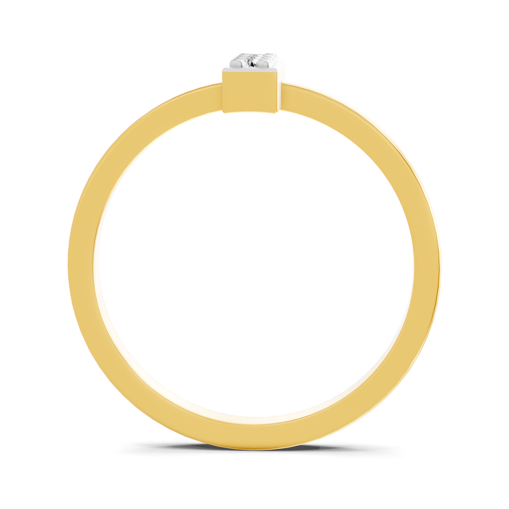 Lab Grown Diamond 0.13CT 925 Sterling Silver Gold Plated Round Shape Ring