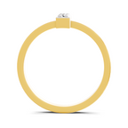 Lab Grown Diamond 0.13CT 925 Sterling Silver Gold Plated Round Shape Ring