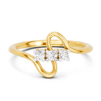 Lab Grown Diamond 0.13CT 925 Sterling Silver Gold Plated Round Shape Ring