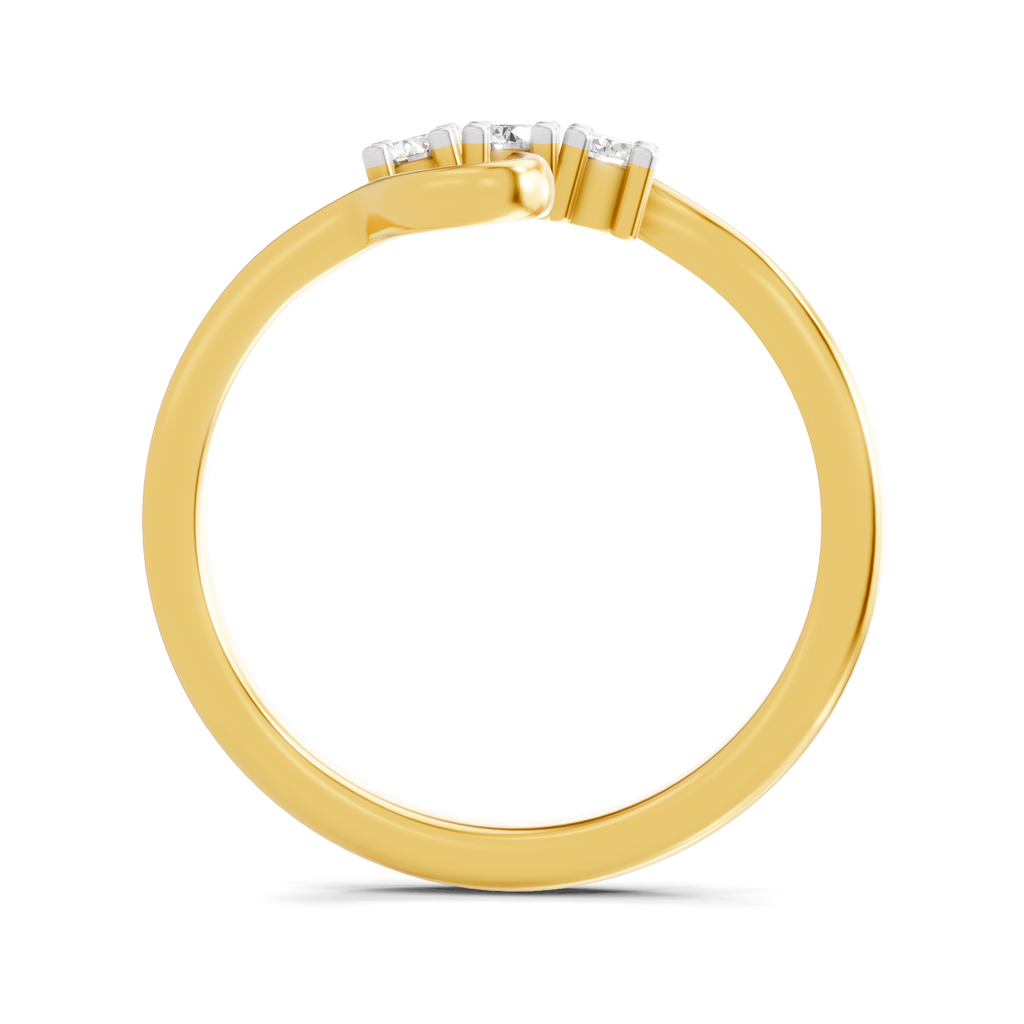 Lab Grown Diamond 0.13CT 925 Sterling Silver Gold Plated Round Shape Ring