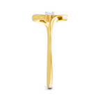 Lab Grown Diamond 0.13CT 925 Sterling Silver Gold Plated Round Shape Ring