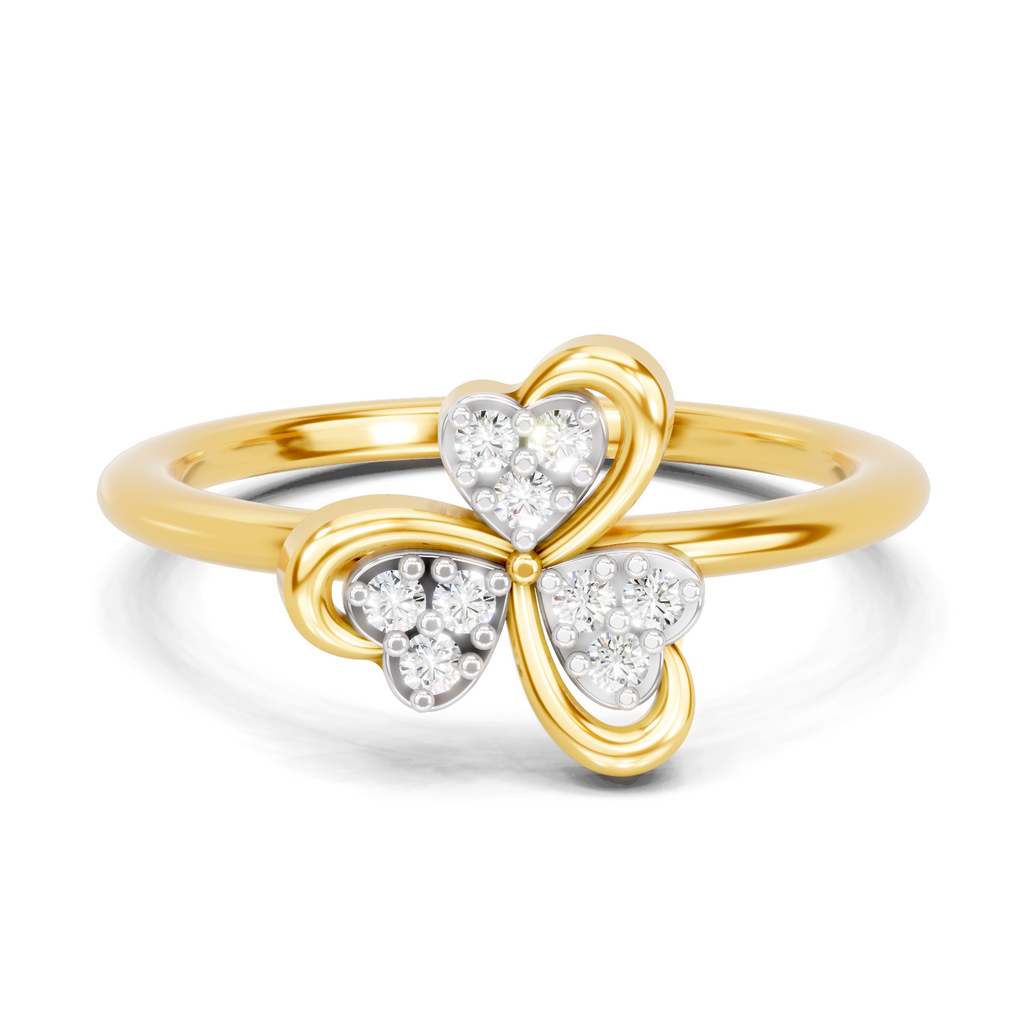 Lab Grown Diamond 0.11CT 925 Sterling Silver Gold Plated Round Shape Ring