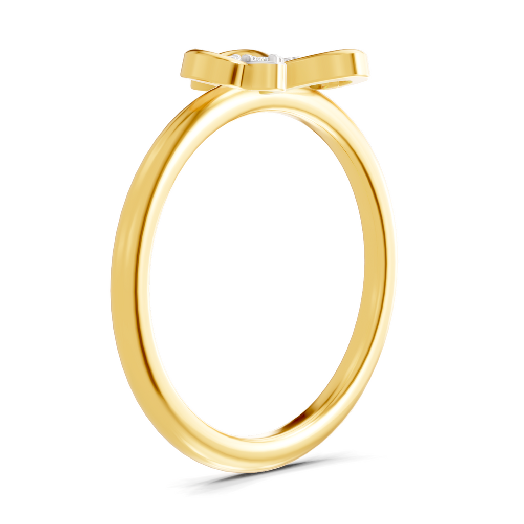 Lab Grown Diamond 0.11CT 925 Sterling Silver Gold Plated Round Shape Ring