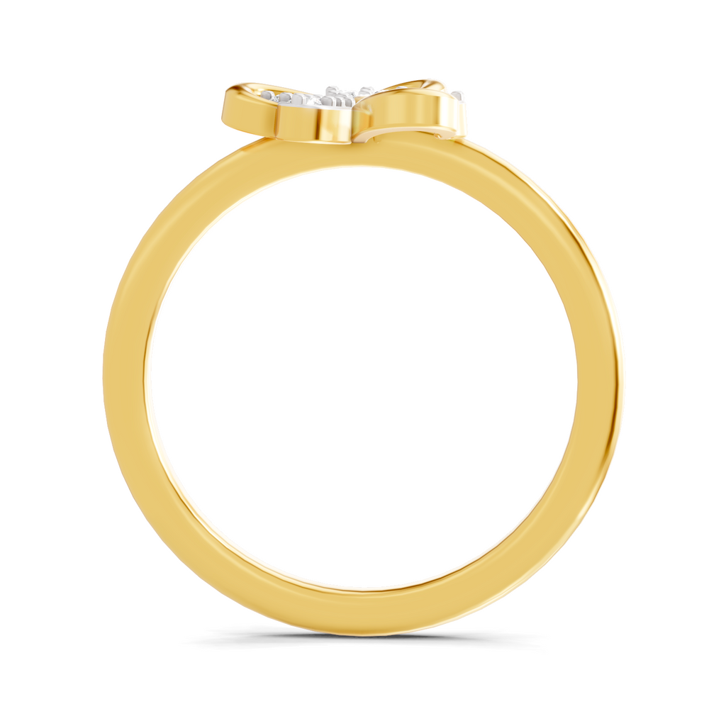 Lab Grown Diamond 0.11CT 925 Sterling Silver Gold Plated Round Shape Ring