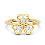 Lab Grown Diamond 0.13CT 925 Sterling Silver Gold Plated Round Shape Ring