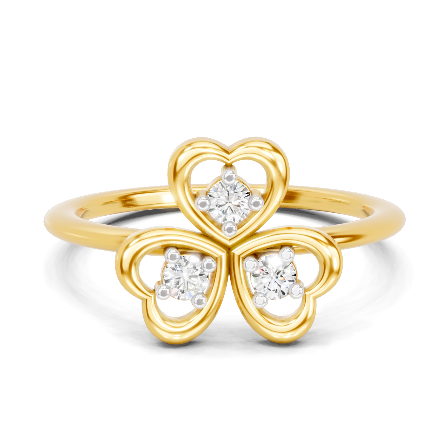 Lab Grown Diamond 0.13CT 925 Sterling Silver Gold Plated Round Shape Ring