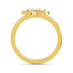 Lab Grown Diamond 0.13CT 925 Sterling Silver Gold Plated Round Shape Ring