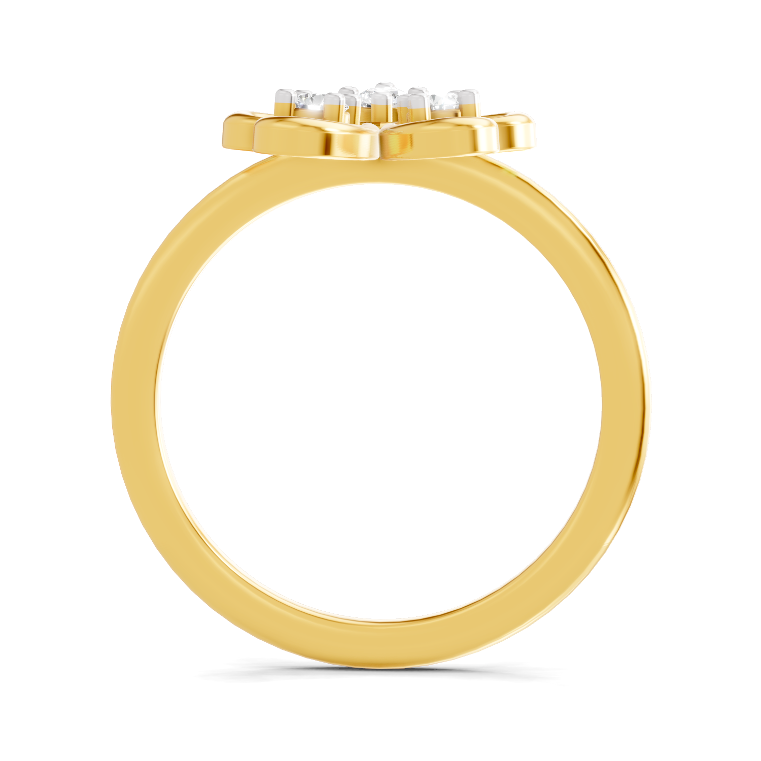 Lab Grown Diamond 0.13CT 925 Sterling Silver Gold Plated Round Shape Ring