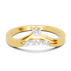 Lab Grown Diamond 0.09CT 925 Sterling Silver Gold Plated Round Shape Ring